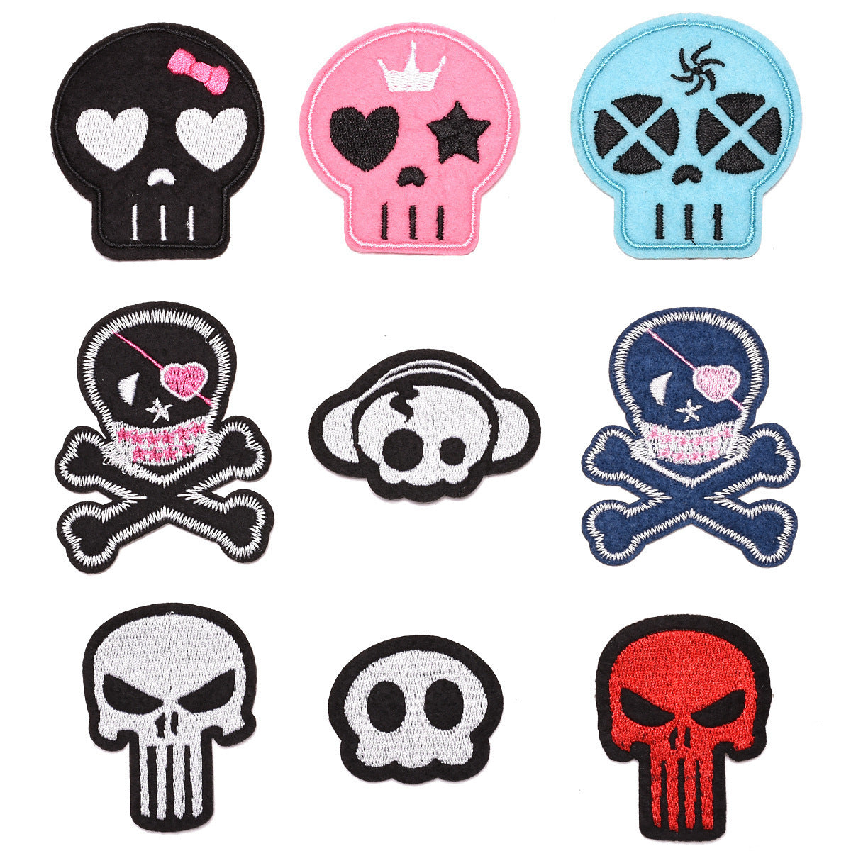 Wholesale Embroidered Skull Letter Patch
